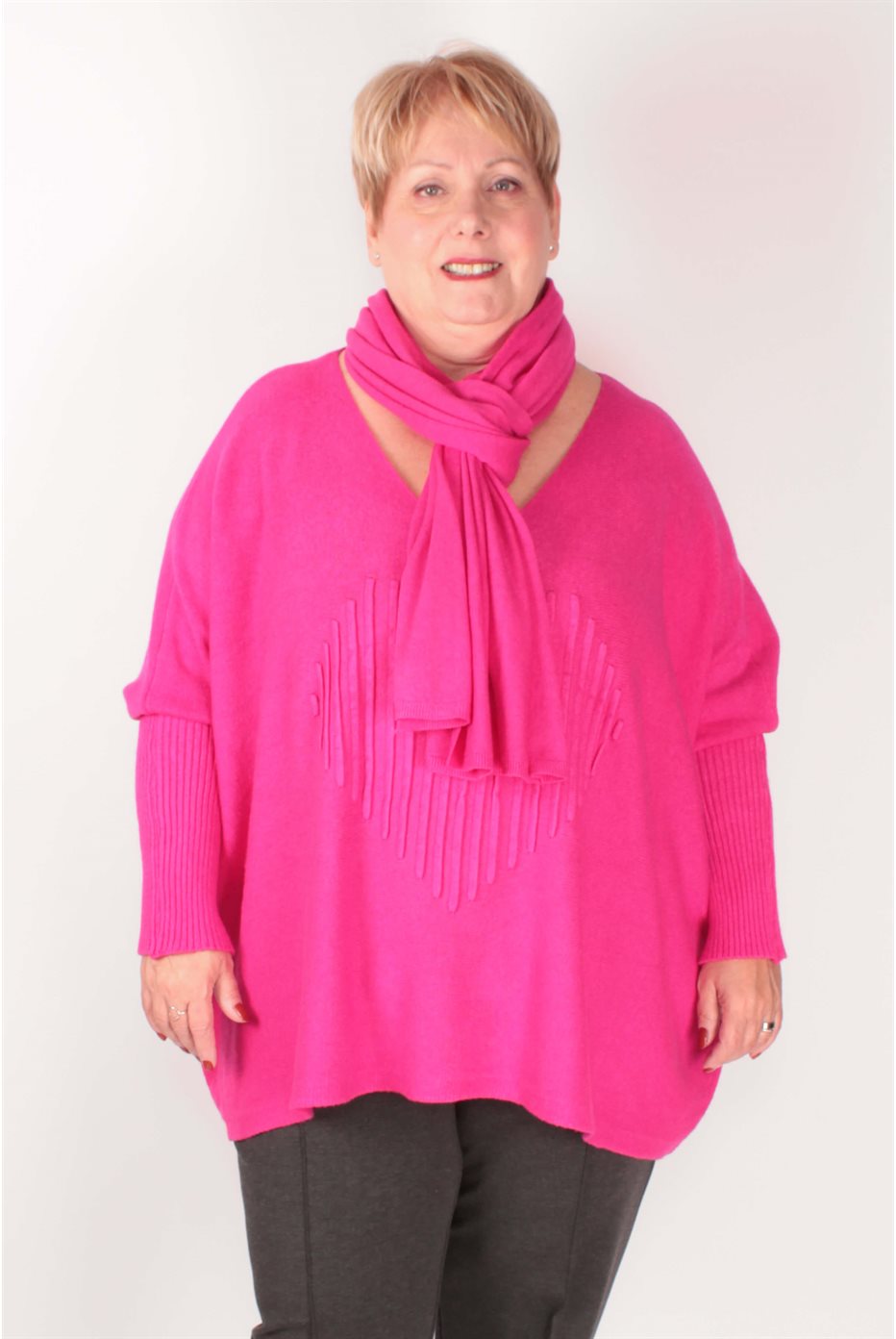 Fuschia Sweater with Heart